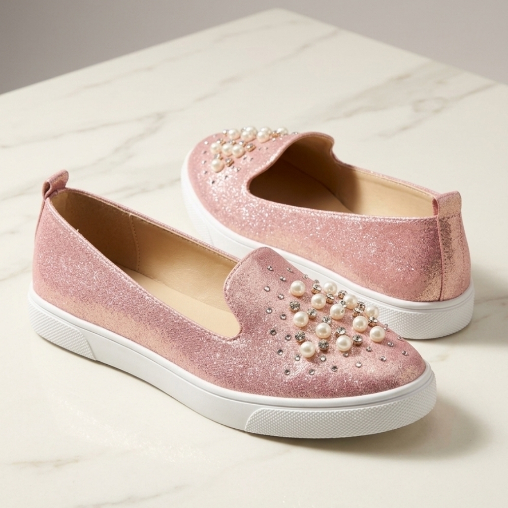 👣BOLERO 🇺🇲Selina Blush Bauble Accent Flats footwear